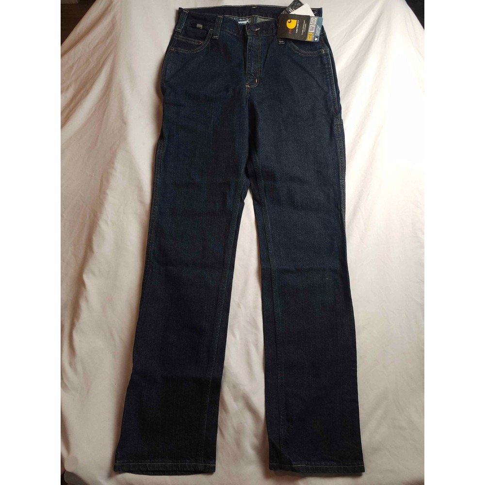 Carhartt Carpenter Pants Mens Size 31X34 Dark Blue Denim FR Flame Resistant Work